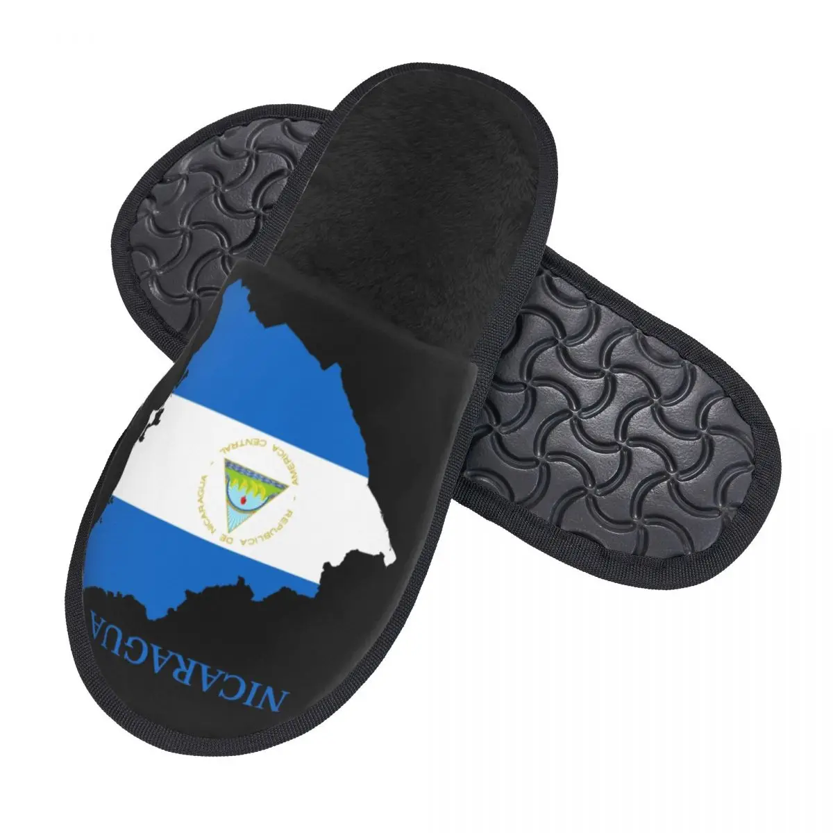 Custom Nicaragua Map Flag Cozy Scuff With Memory Foam Slippers Women Proud Patriotic Hotel House Shoes