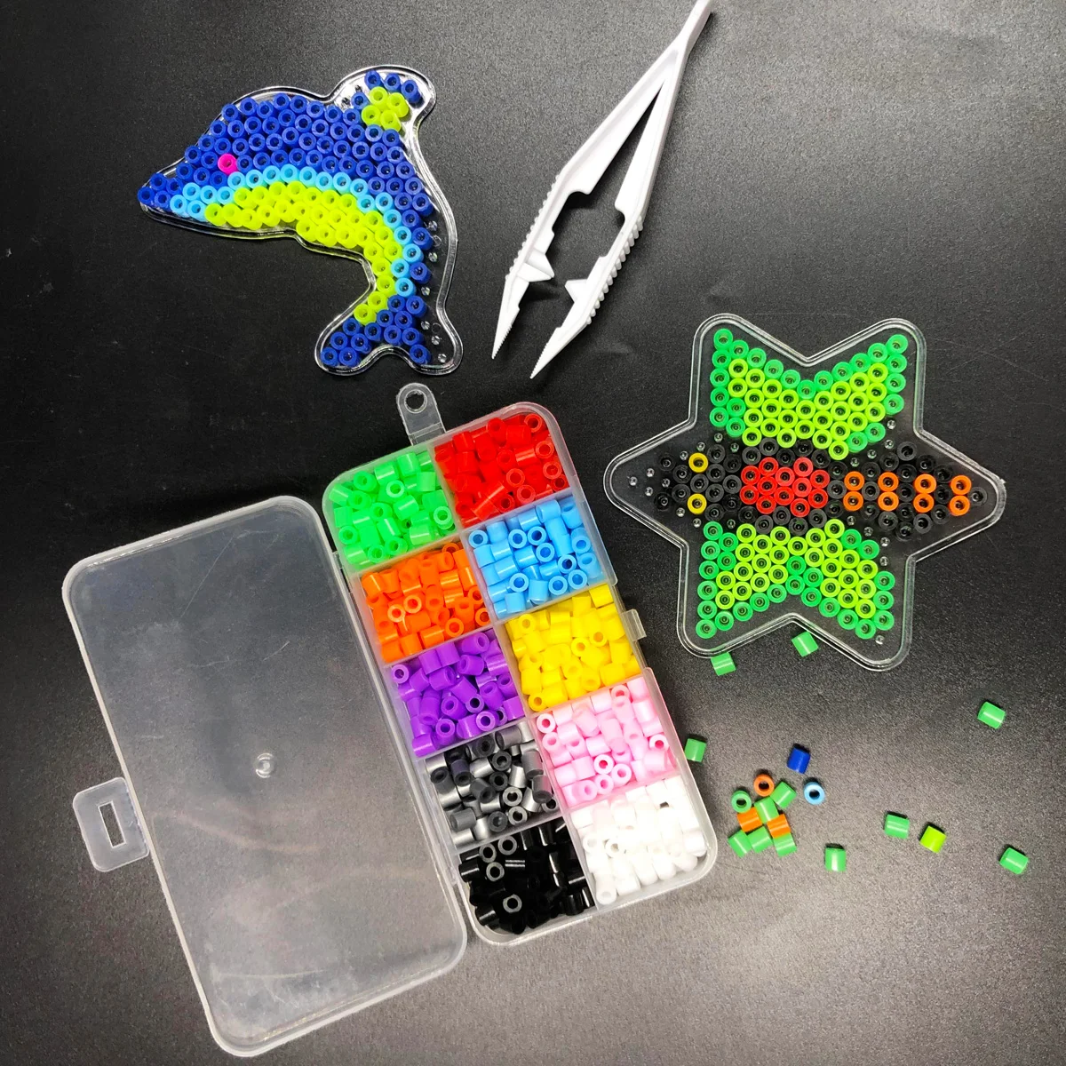 Perler Beads Kit 5mm Hama Beads Whole Set with Pegboard and Iron 3D Puzzle DIY Toy Kids Creative Handmade Craft Toy Gift
