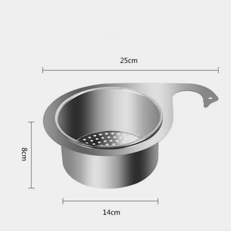 Siebkorb für Schwanenspüle aus Edelstahl, Filterkorb für Waschbecken aus Edelstahl, Siebkorb für Schwanenspüle