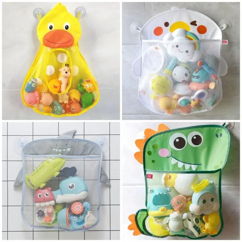 

Baby Shower Toy Cute Duck Frog Net Toy Storage Bag Strong Suction Cup Baby Shower Game Bag Bathroom Organizer Water Toy