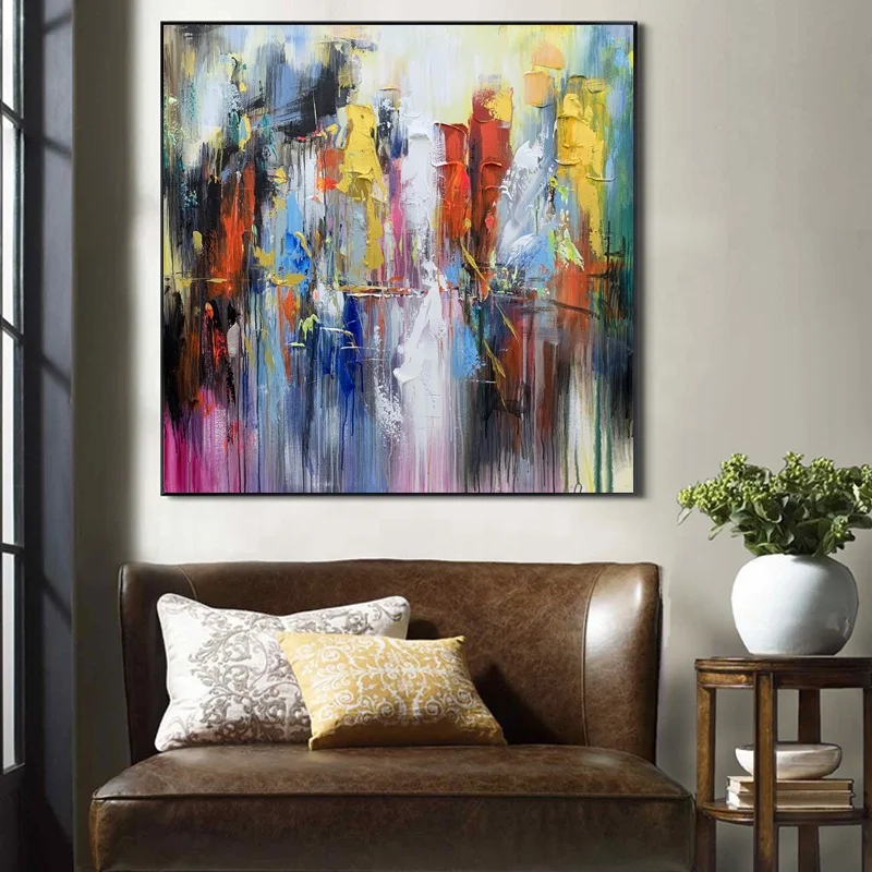 Handmade Painting Canvas Custom Modern Abstract Wall Decor 100% Prue Handmade Gold Foil Wall Art HandPainted Oil Painting