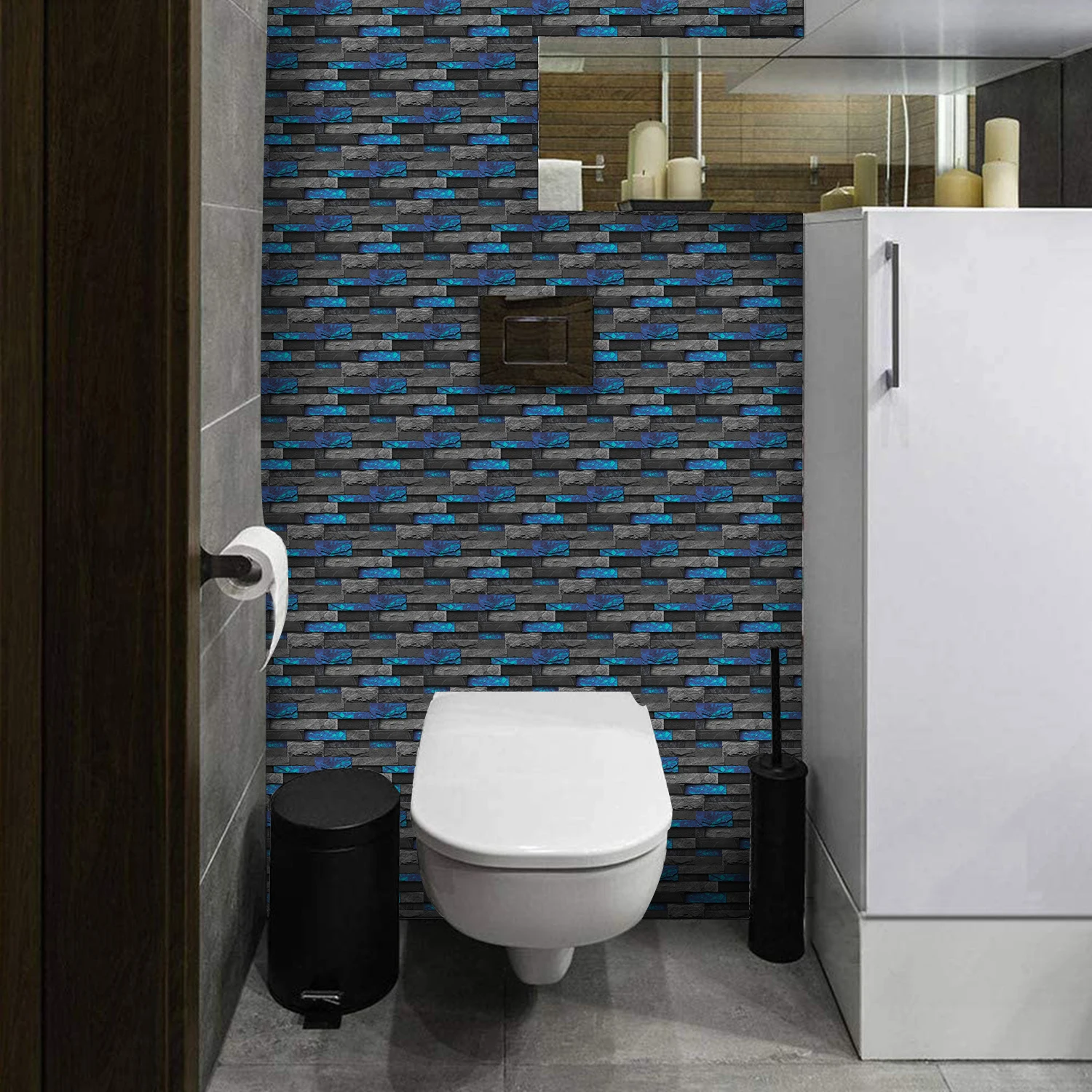 20/10pcs Imitation Stone Tile Wall Sticker 3D Wallpaper Waterproof Home Decoration For Kitchen Bathroom Self-adhesive Decals