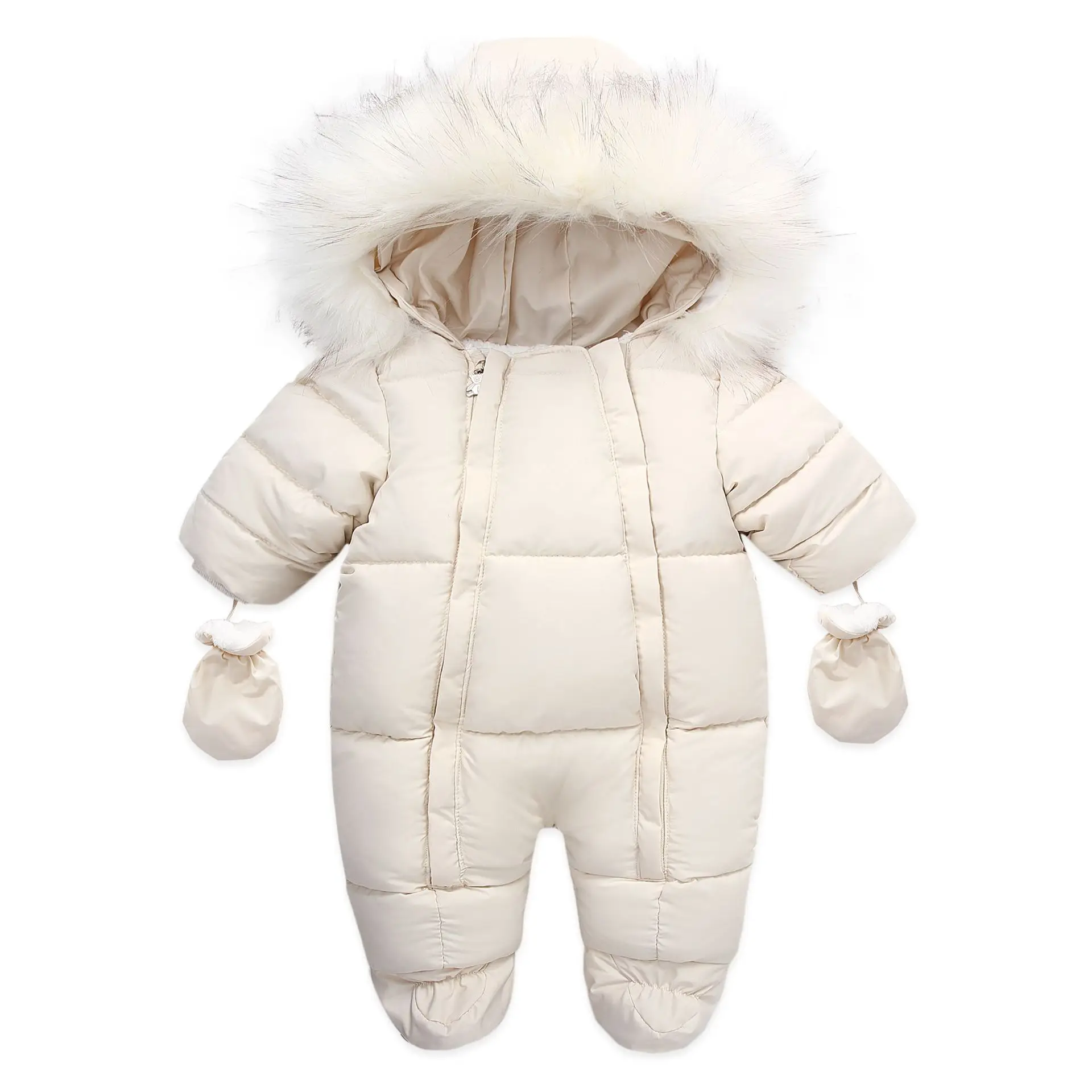 

2023 New Winter Baby Rompers Thick Warm Infant Hooded Inside Fleece Jumpsuit Newborn Boy Girl Overalls Toddler Clothing Set