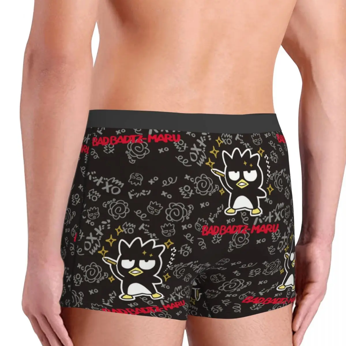 Custom Male Novelty BAD Badtz-Maru Sanrio Cartoon XO Child Underwear Boxer Briefs Stretch Shorts Panties Underpants