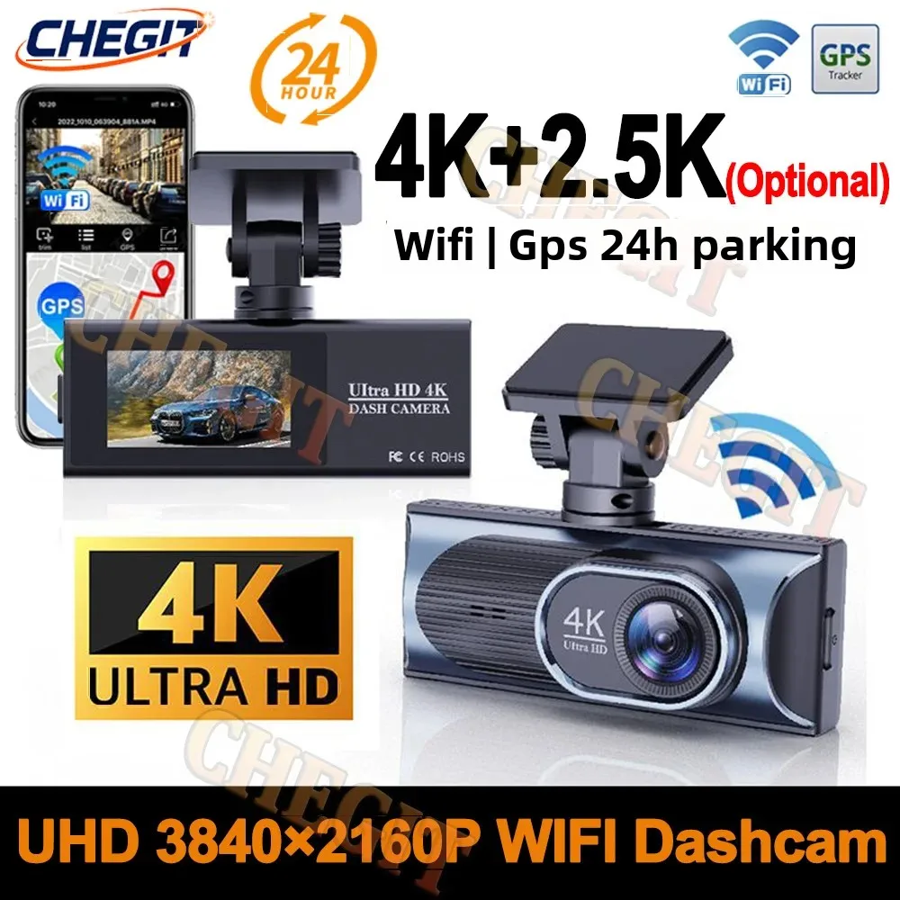 Ultra HD 4K 3840*2160P Dash Cam 24H مراقبة مواقف السيارات DVR اختياري 2.5K للرؤية الليلية كاميرا خلفية GPS WiFi APP التحكم #1