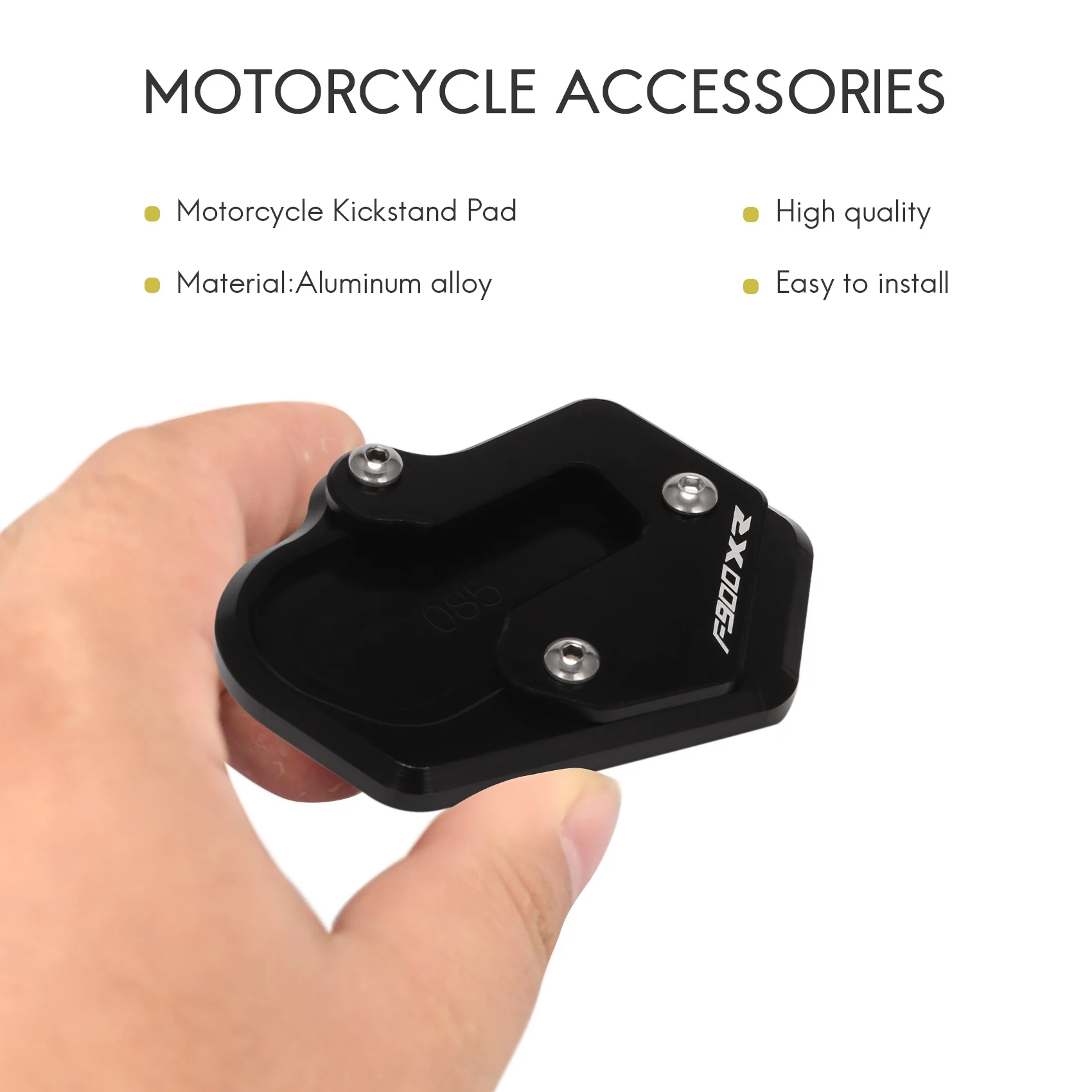 Piastra di supporto per Pad di prolunga per cavalletto laterale per cavalletto per moto per F900XR F900 XR F 900XR 2020 (nero)