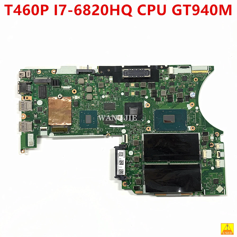 01AV878 01AV854 For Lenovo Thinkpad T460P Laptop Motherboard I7-6820HQ CPU GT940M 2G GPU FRU:01AV866 BT463 NM-A611 100% Working