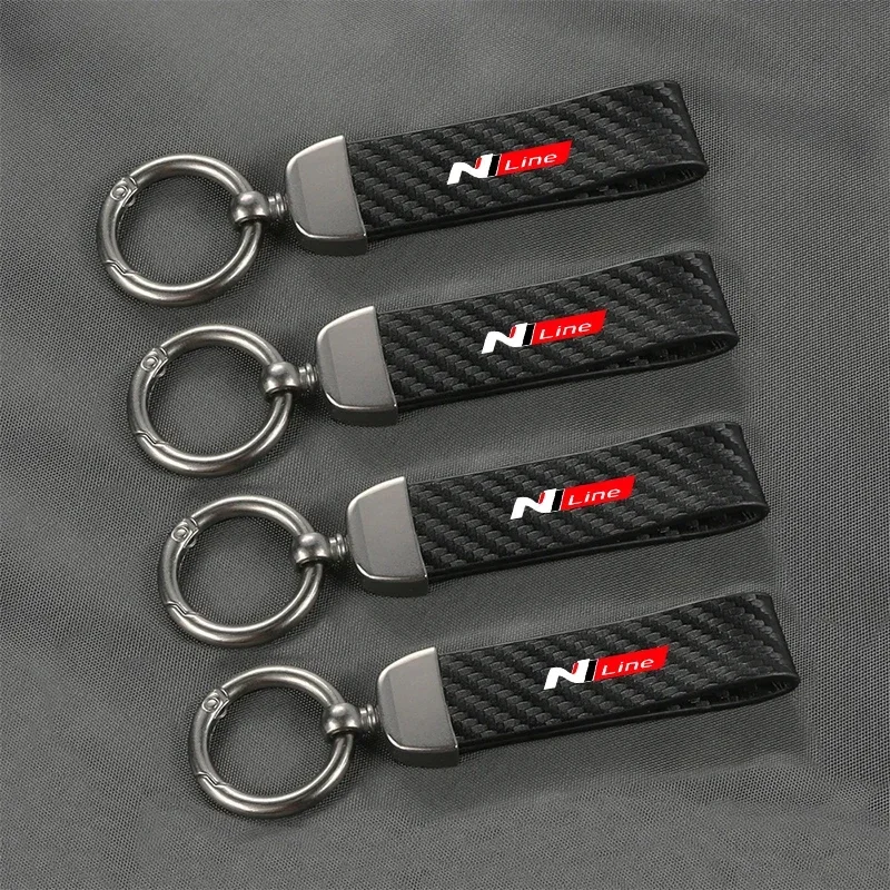 

Car Key Chain Carbon Fiber Portable Keyring Ring Car Accessories For Hyundai Nline Santa Fe Sonata Solaris Azera Creta Tucson