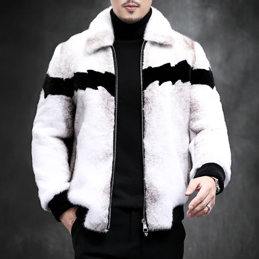

New Imitation Mink Coat Men's Faux Fur Coat Warm Jacket