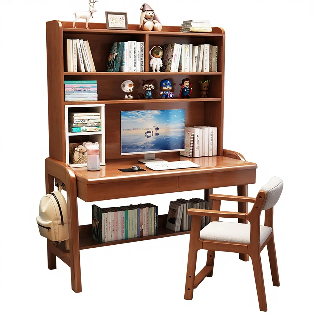 

￥%Solid Wood Desk for Home Office Bedroom Children's Study & Primary/Middle School Students-Model 818
