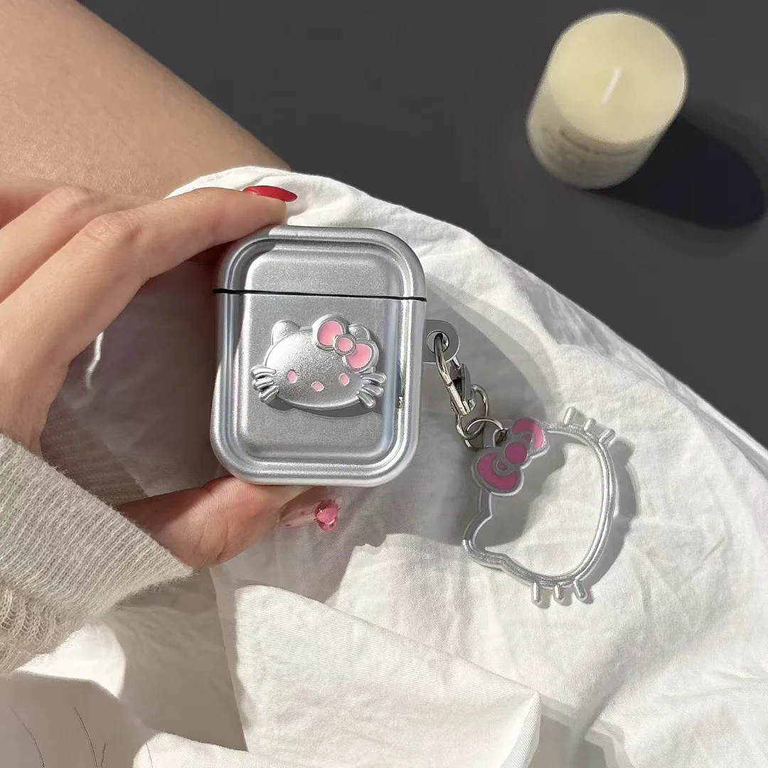 

Cute Hello KT Earphone Case for Apple AirPods 1 2 3 4 Pro 2 Headphone Bags Air Pods Pro Protective Cover With Keyring