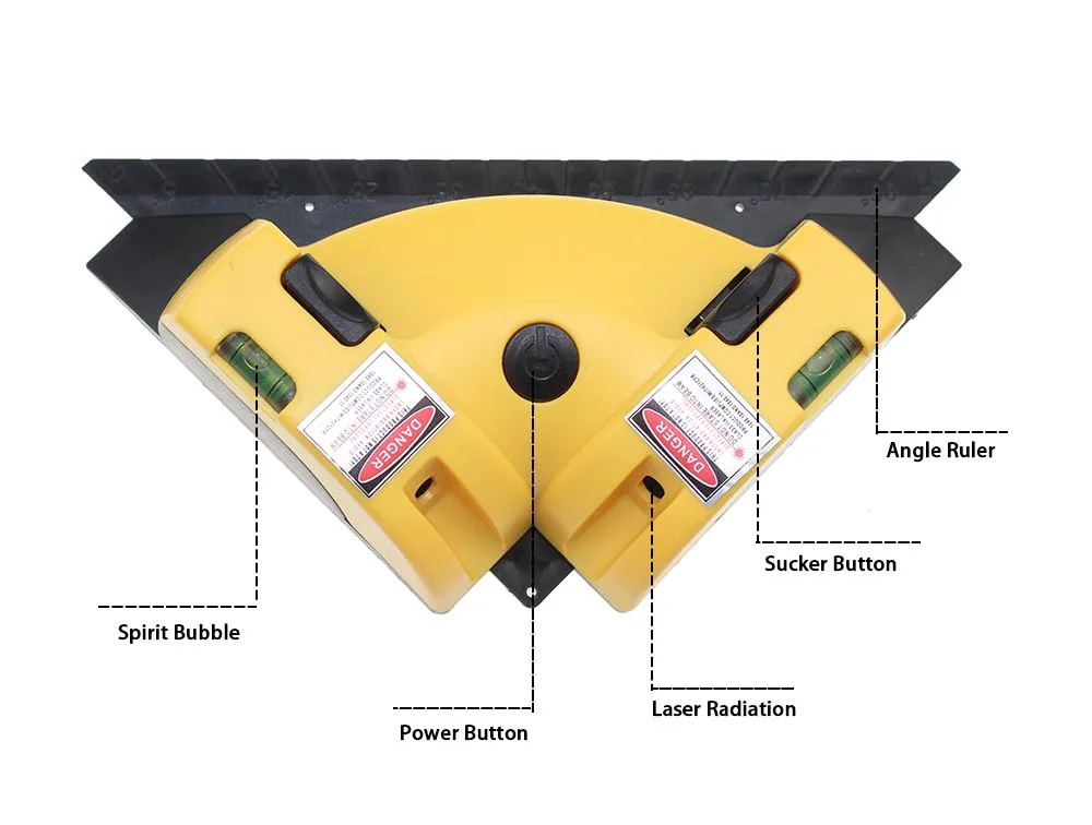 1 قطعة برو العمودي الأفقي نيفيل مستوى الليزر 90 درجة خط الليزر الأفقي مربع الزاوية اليمنى أداة قياس الإسقاط
