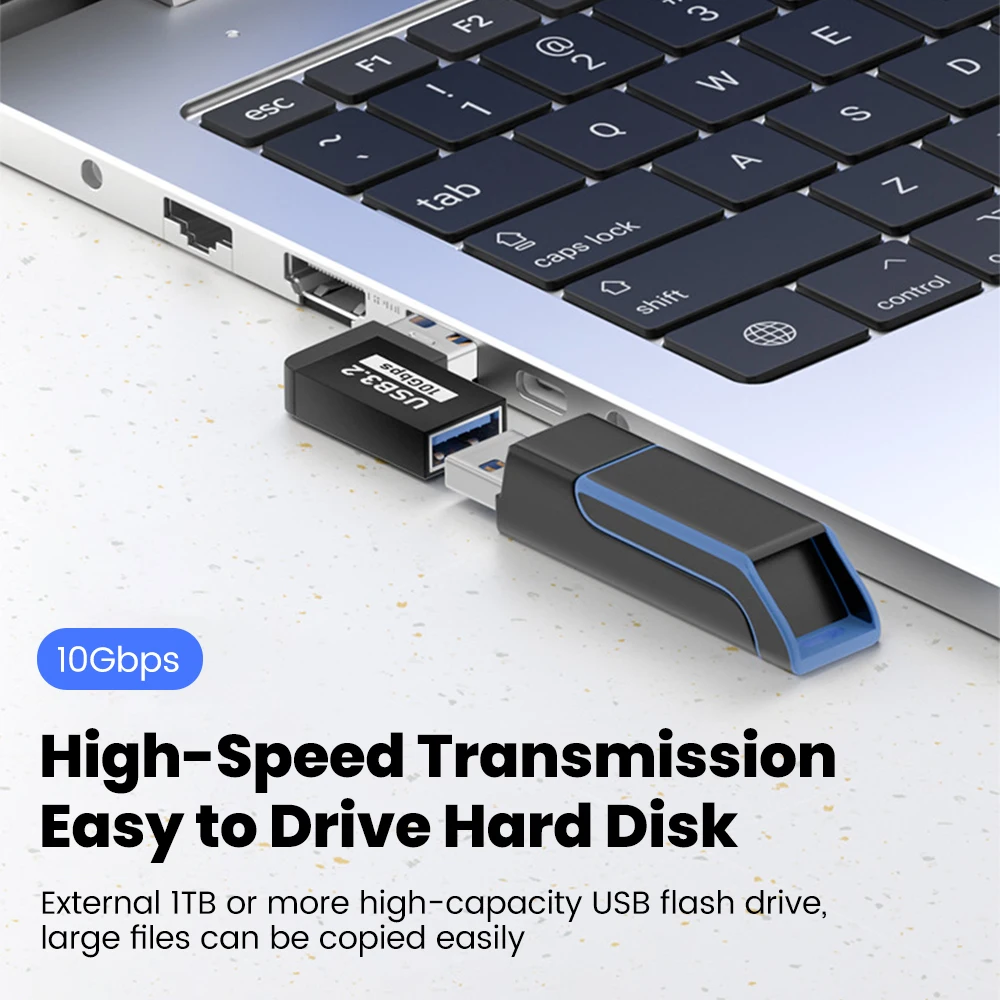 90 Degree USB 3.2 Male to Female Right Angle Extension Adapter USB Upward Elbow Adapter 10Gbps For Laptop PC Connector Converte