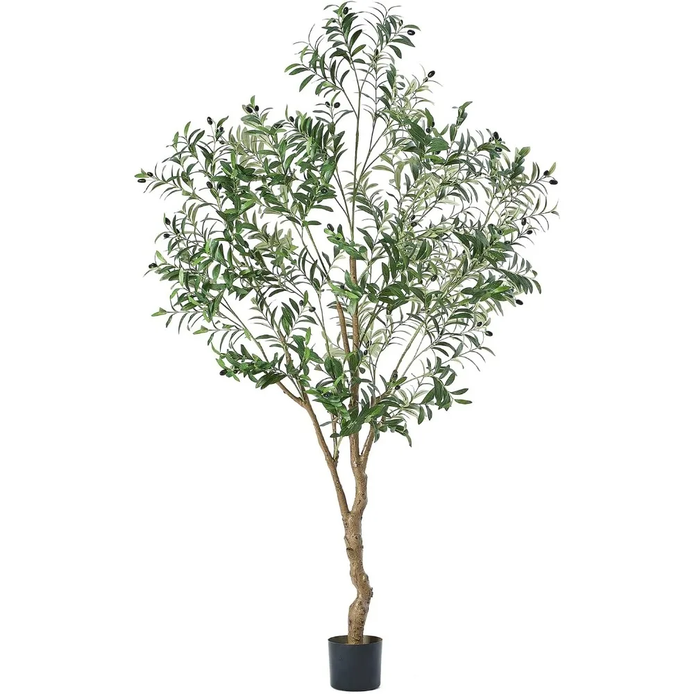 

7FT Olive Tree Artificial Plant Decoration - Tall Fake Tree Home Decoration Artificial Plant Indoor 2000 Leaves