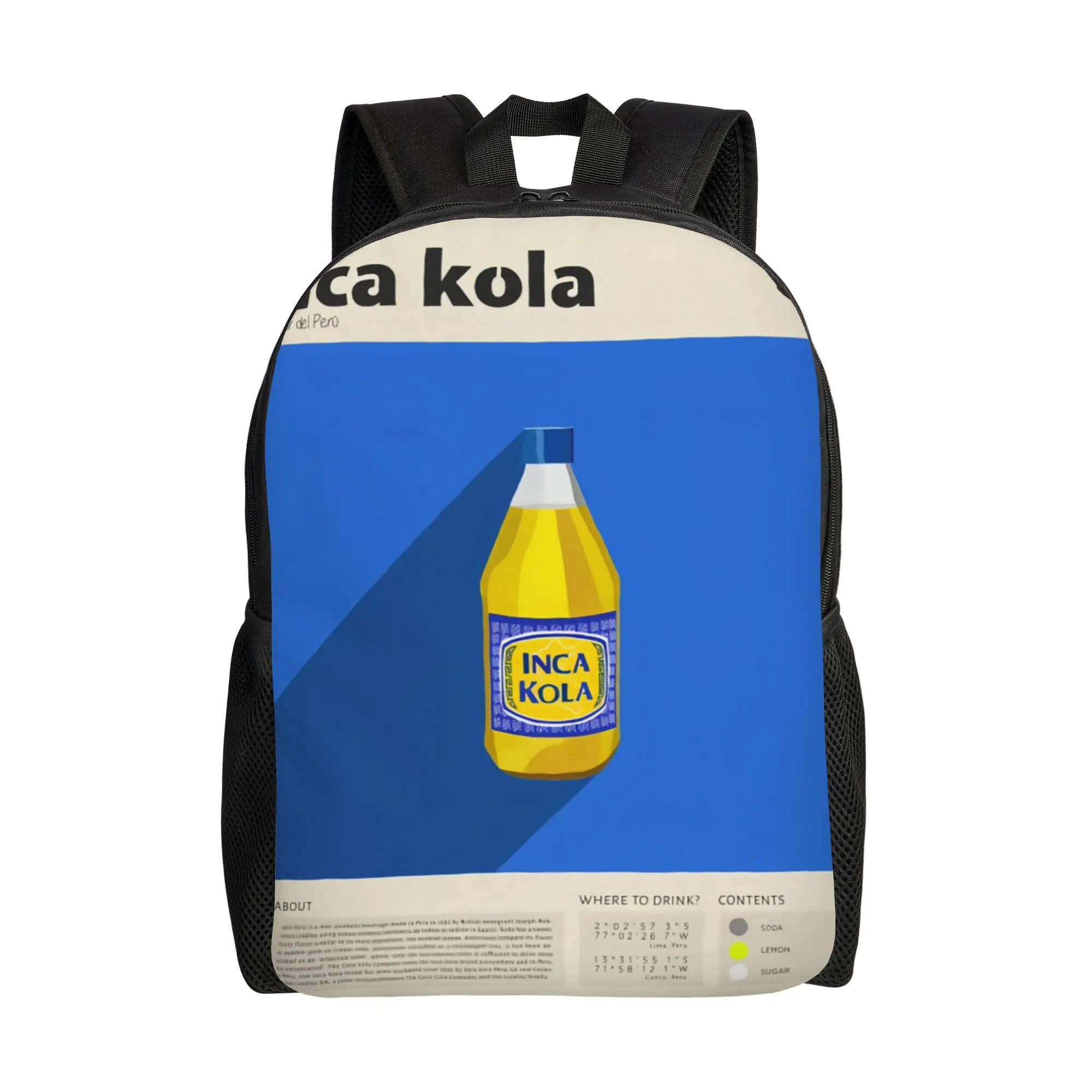 

iInca Kola El sabor del Perú Minimalist iInca Kola Schoolbag Женская повседневная школьная сумка большой вместимости к началу учебного года