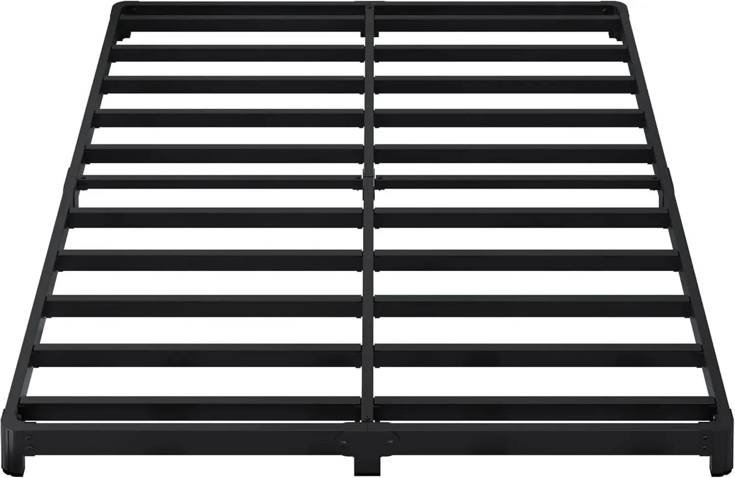 3 Inch Low California King Bed Frame With Rounded Corner, Heavy Duty Metal, Easy Assembly, Noise Free, Black