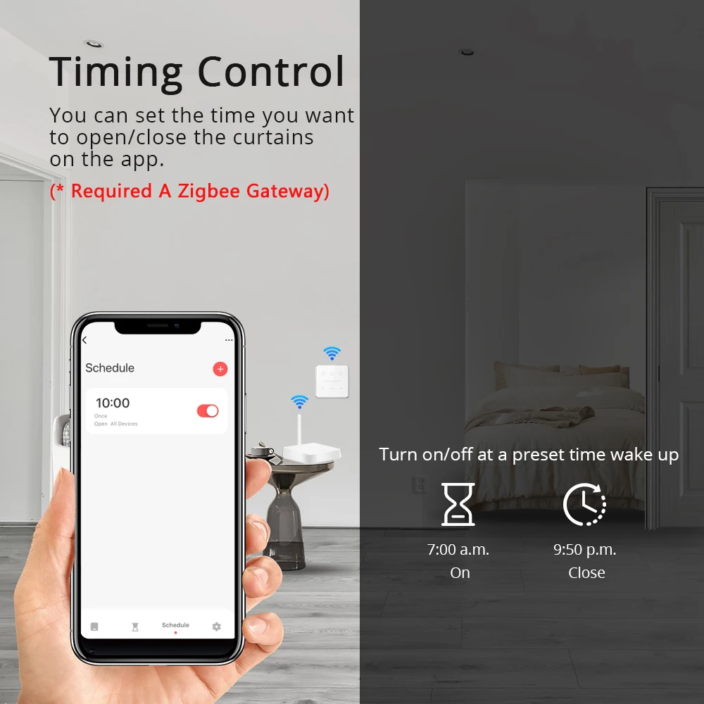 Yagusmart Zigbee 3 Gang Smart Dimmer Light Switch Work with Tuya APP Remote Control US EU Standard Switch Percentage Control