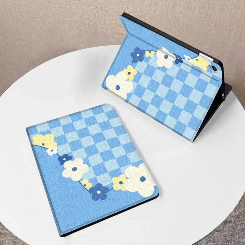 

Blue Checkered Art Pattern Case For Samsung Galaxy Tab A7 A9 A11 S6 A11 A8 S11 Lite Plus 10.4 10.5 10.1 Inch Tablet