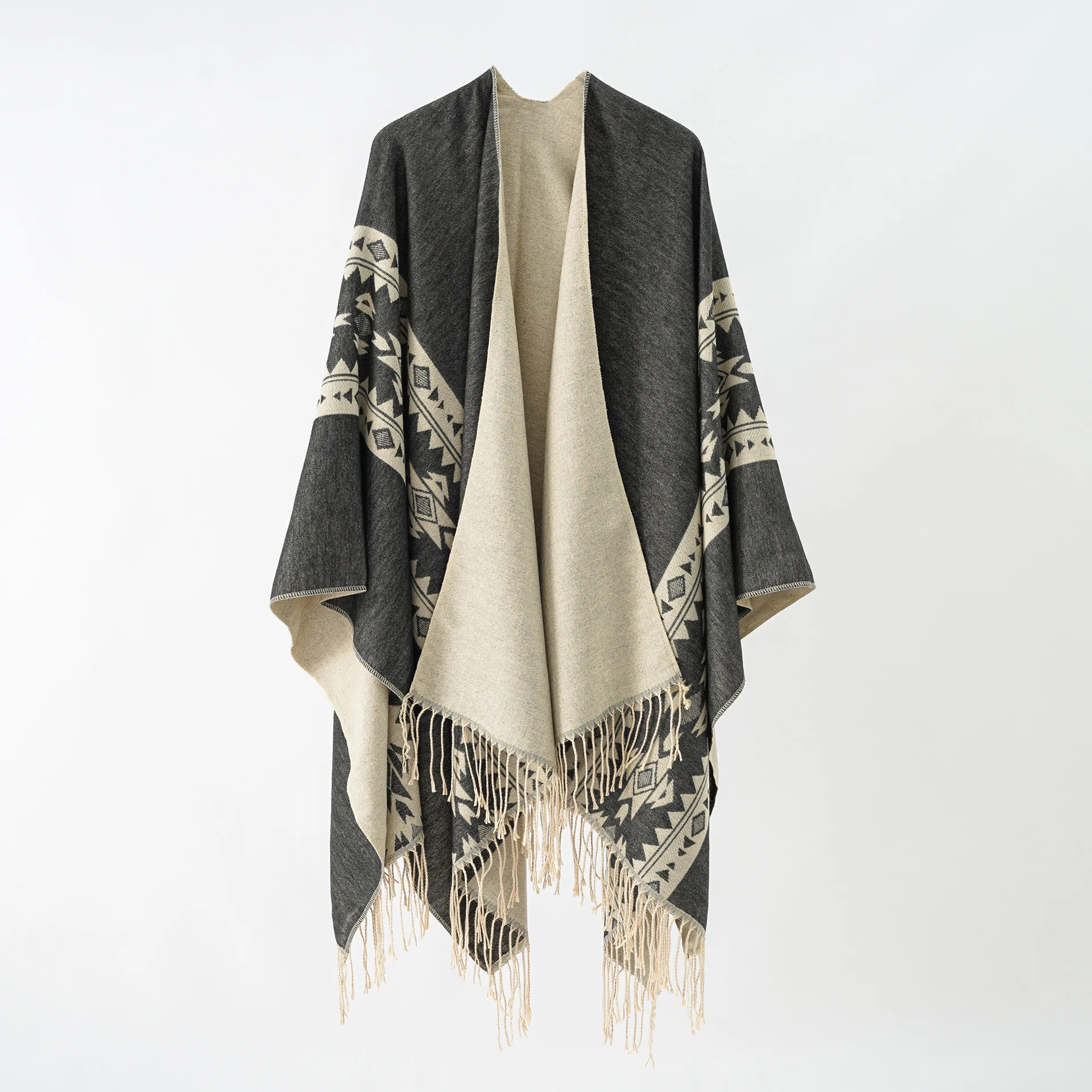 New European and n street hot imitation cashmere scarf split thickened autumn and winter shawl cape