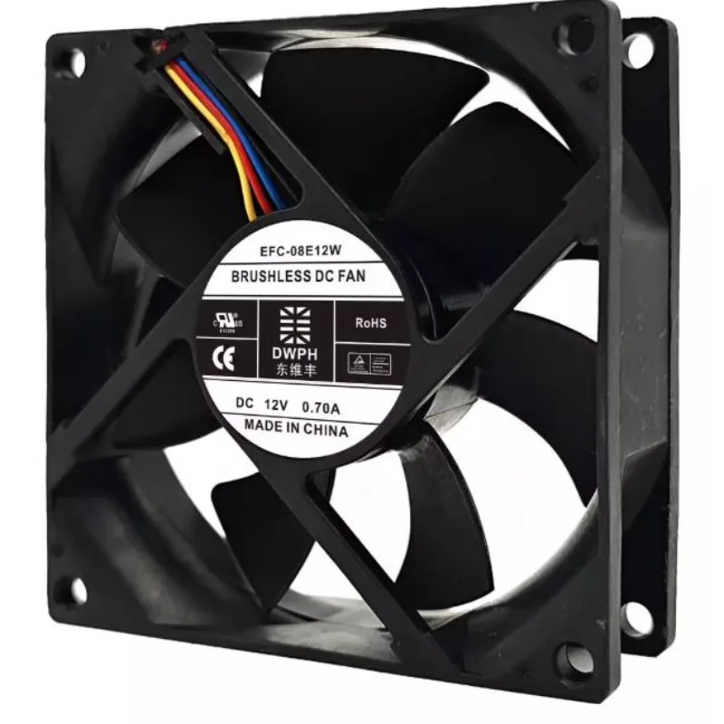 New Cooler Fan For EFC-08E12W 12V 0.70A 8025 8cm alarm feedback cooling fan 80*80*25mm
