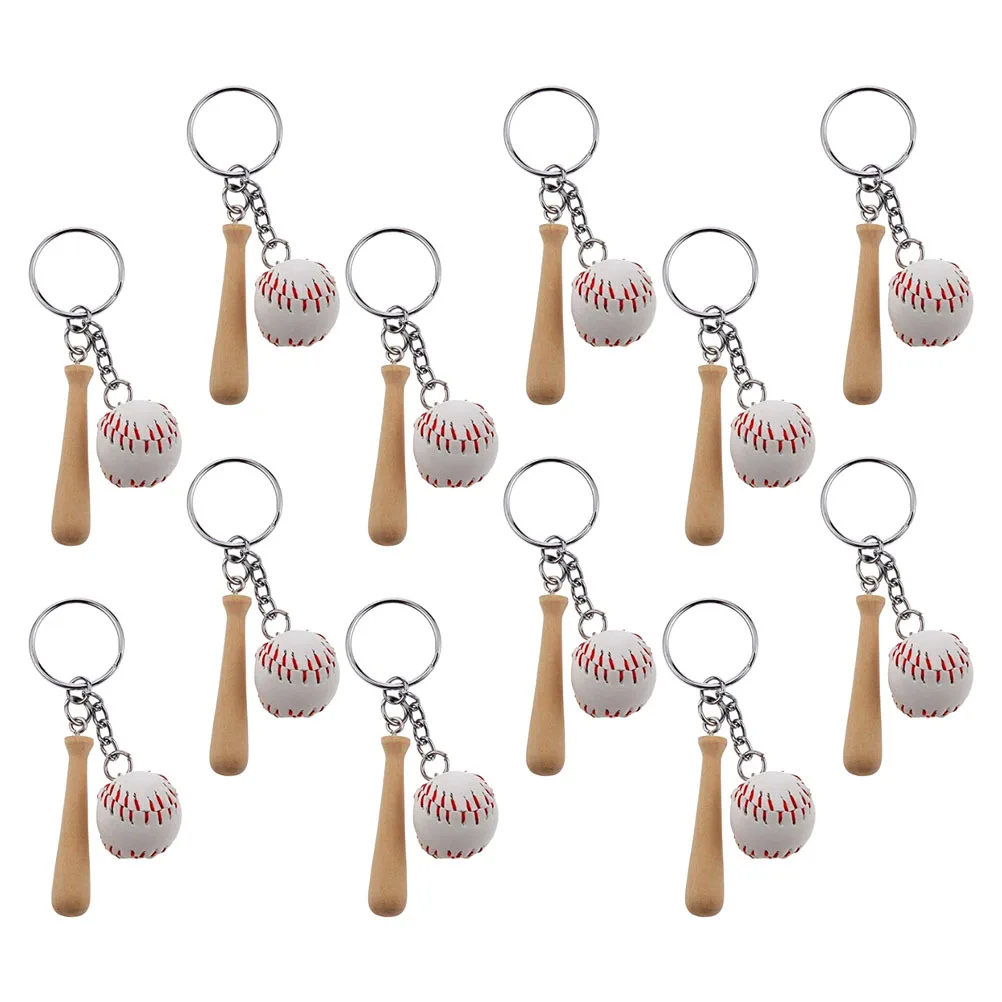 

12Pcs Baseball Keychains Creative Design Tough Wearresistant Smooth Touch Lightweight Accessory Baseball Keychain