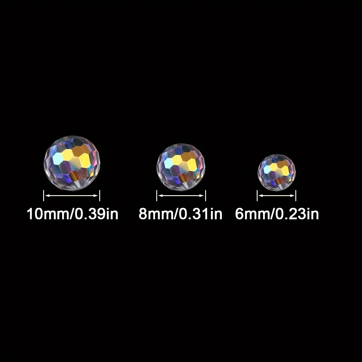 6 8 10 12 14mm Shiny AB Crystal Glass Spacer Beads Crafts 96Facets Round Ball for DIY Making Jewelry Necklace Bracelets Supplies