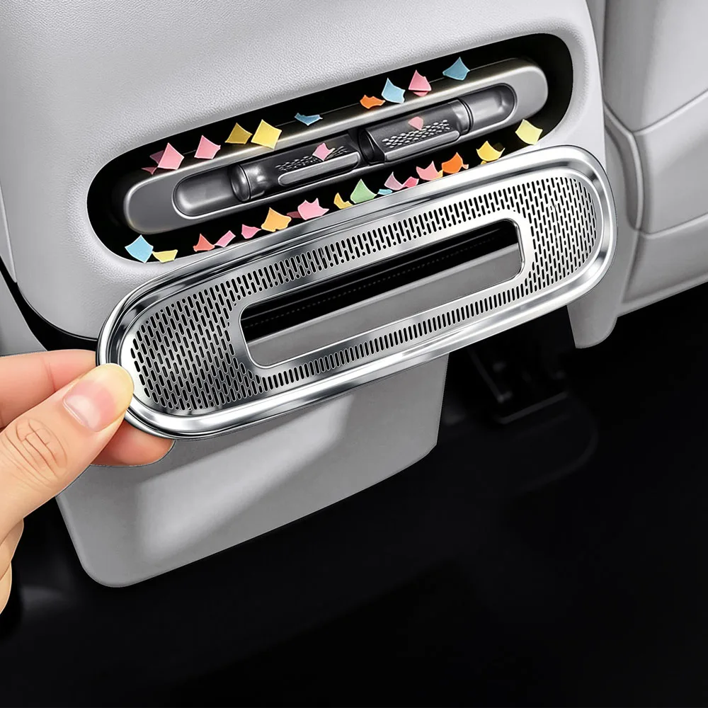 Fit For XPENG MONA L03 Rear Air Vent Dust Cover Stainless Steel Material Car Supplies Prevent Foreign Objects From Blocking
