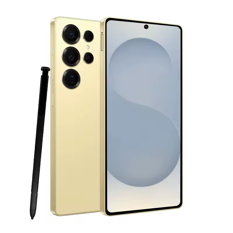 글로벌 비전 S25 울트라 스마트폰의 후면 카메라 모듈 클로즈업