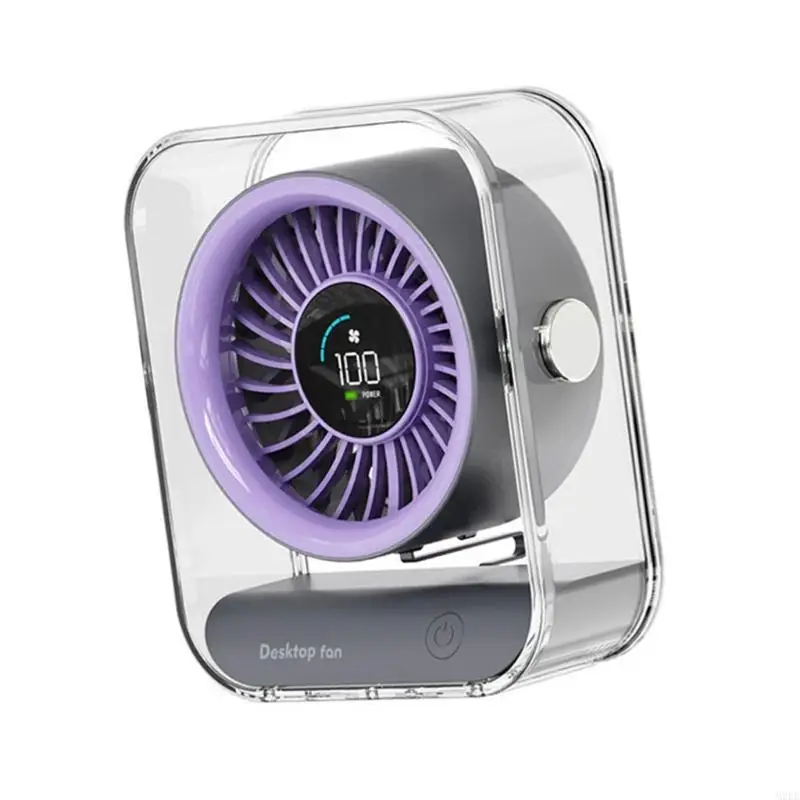 2025 جديدة هادئة قوية للمروحة الرقمية DISTRANT مروحة القابلة لإعادة الشحن المعجبين الملمس ABS مناسبة لمكتب غرفة النوم والمدرسة