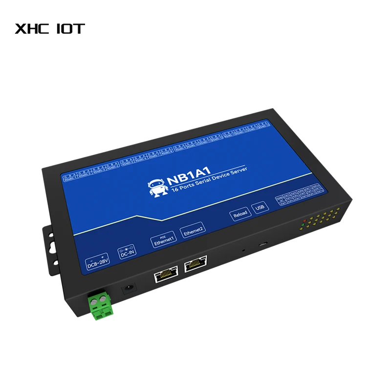 16-Kanal-Seriellserver XHCIOT NB1A1 RS485 zu Ethernet Gateway ModBus RTU zu TCP MQTT/HTTP POE Isolation Edge Computing