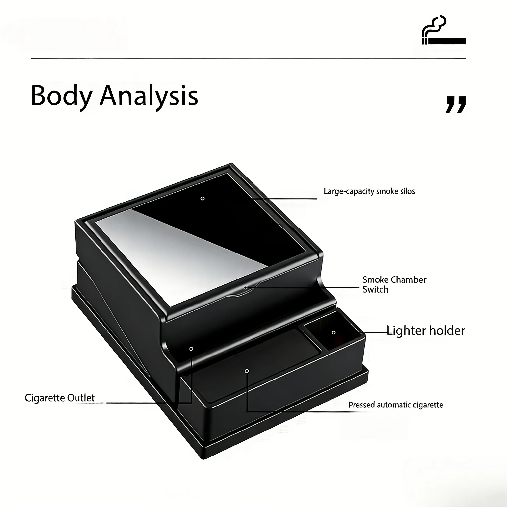 1pc Large Capacity Auto Eject Cigarette Storage Portable Smoking Accessory Organizer Home Office Without Built Lighter Dispenser
