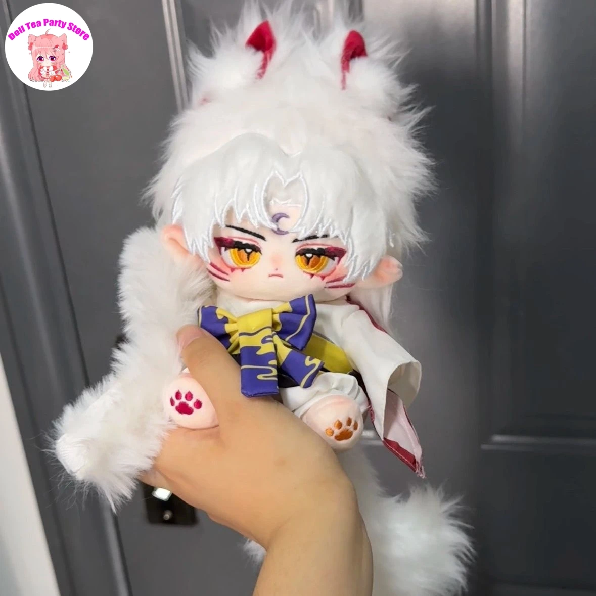 

Sesshoumaru Attributes 20cm Handsome Cute Monster Plush Doll Stuffed Body Dress Up Clothes Cotton Plushies Figures Xmas Gift