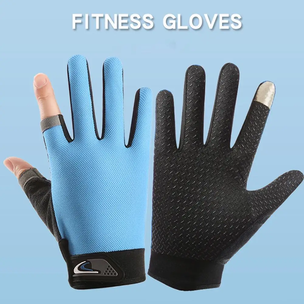 Touch Screen Full Finger Cycling Fitness Fishing Gloves Anti-Abrasion Protection Summer Mesh Fabric Thin Outdoor Sports Gloves