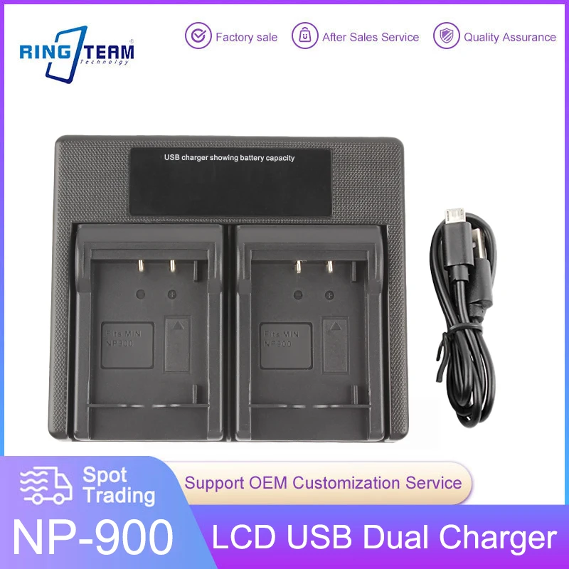 LCD USB Dual Charger for NP-900 NP900 Battery Compatible with Olympus LI-80B Minolta DIMAGE E40 E50 PREMIER SL4-SL6 BenQ DC C500