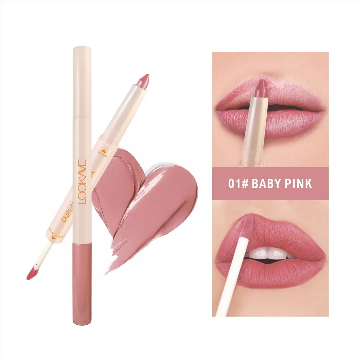Matte 6-colors Double-headed Lip Liner Pen Lip Gloss 2 In 1 Lipstick Long Lasting Natural Nude Brown Lips Contour Pencil Makeup_voghion.com