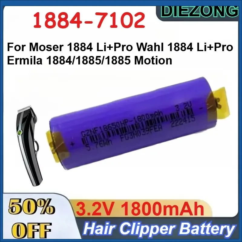 3.2V 1800mAh Rechargeable Battery for Moser 1884 Li+Pro Ermila 1884/1885/1885 Motion Wahl 1884 Li+Pro Hair Clipper Batteries