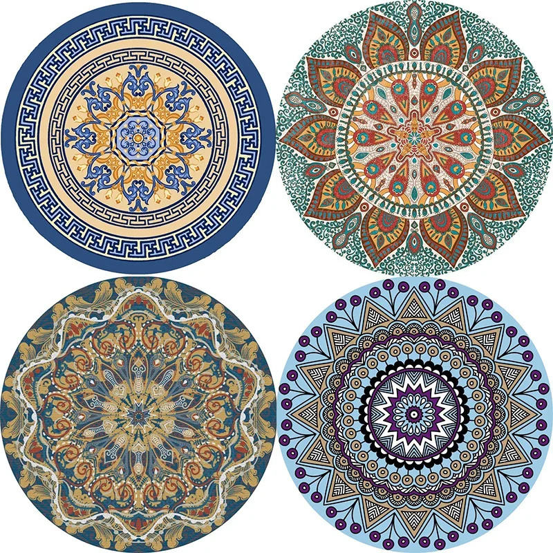 

Ethnic Persian Round Carpet, Non-Slip For Bathroom & Living Room