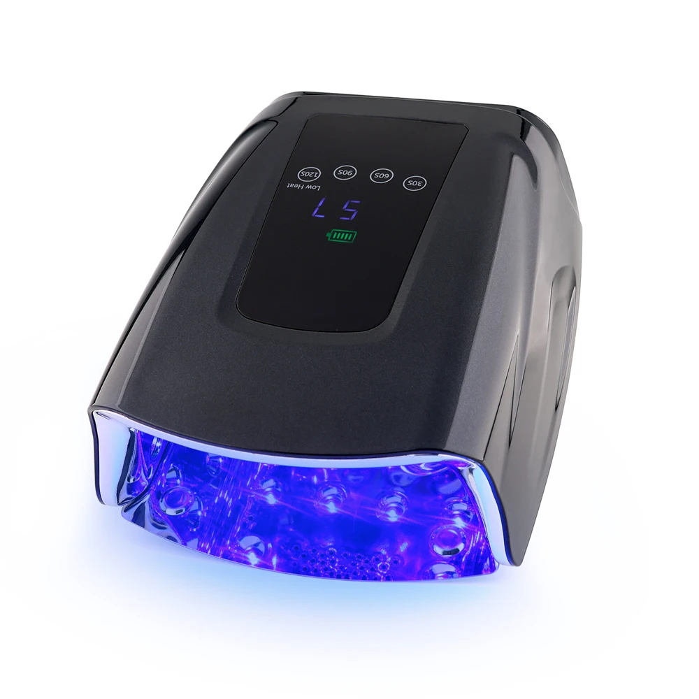 86w sem fio uv led lâmpada do prego bateria de lítio recarregável secador de unhas para curar gel alta potência 365nm 405nm leds