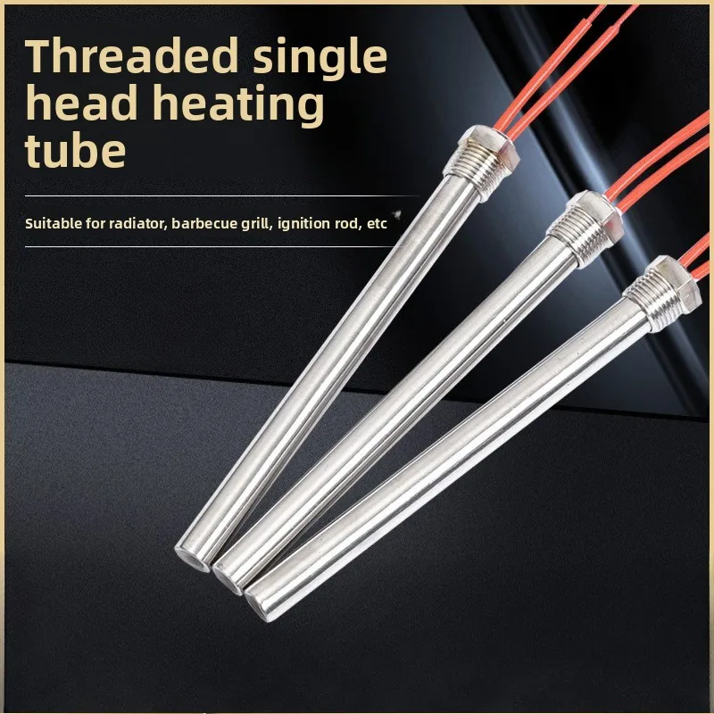 

G1/2 220V 500-2000W 304 Stainless Steel Immersion Heater Rod Thread Cartridge Heater Single Head Water Tank Heater for Fireplace