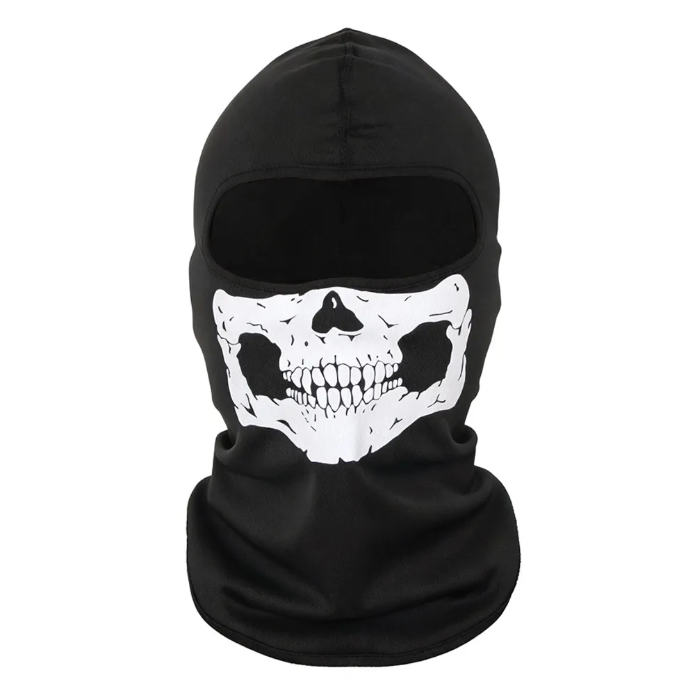 AliExpress NONE Skull Print Bicycle Balaclava Windproof Anti-UV Motorcycle Full Face Mask Full Face Design Neck Warmer Full Face Mask