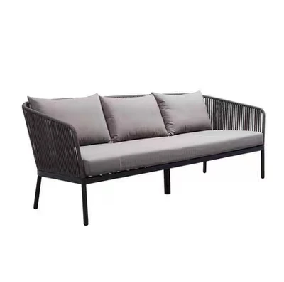 /Modern Single Design Patio Furniture Aluminum Frame Rattan Garden Sofas Outdoor Sofa Set