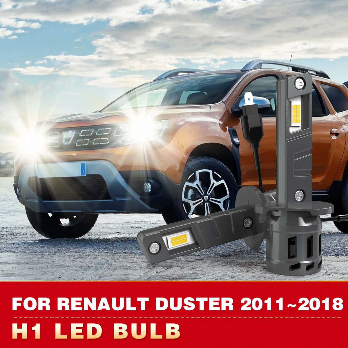 

2x H1 LED Canbus Headlight Bulb 24000LM LED Car Head Fog Light With Fan Wireless Turbo New Upgrade For Renault Duster 2011~2018