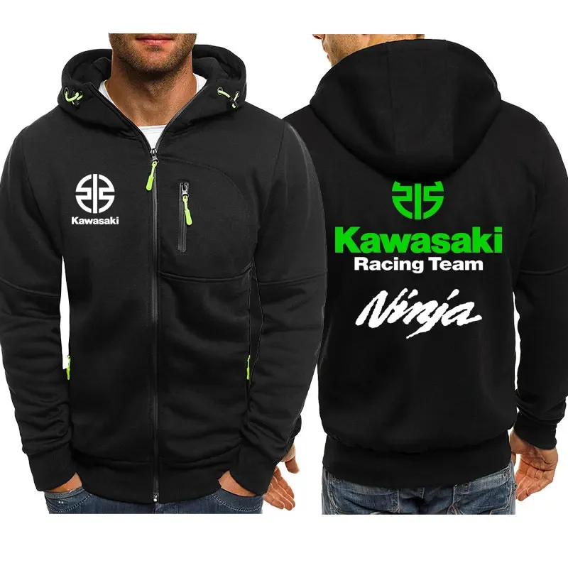 كاواساكي سباق 2025 ربيع الخريف الرجال الرياضة هوديي المرأة قلنسوة بسحاب موضة زوجين سترة معطف #3