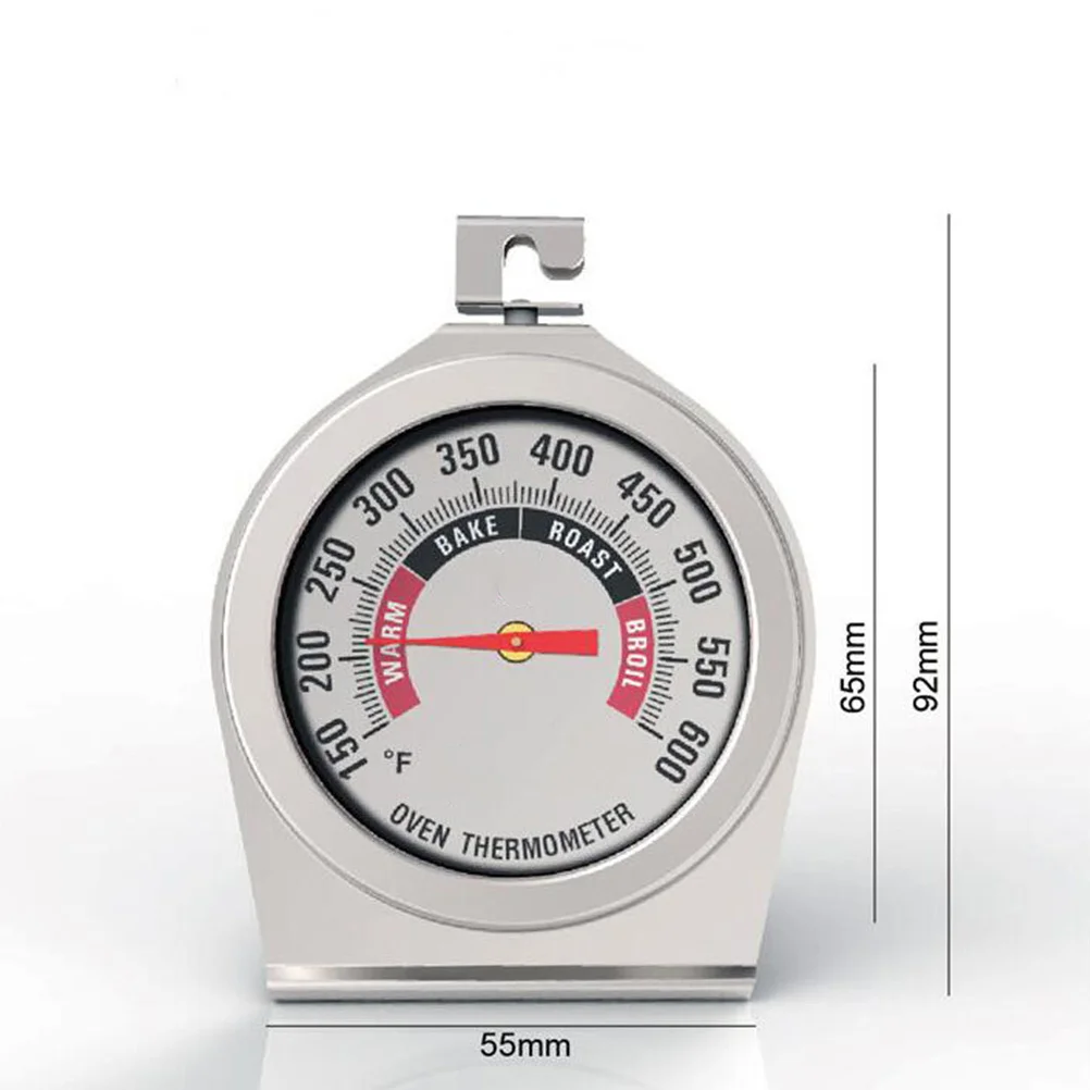 Termometro per alimenti Termometro da cucina per forno in vetro in acciaio inossidabile Quadrante grande Misuratore di temperatura per cottura al forno per barbecue per uso domestico