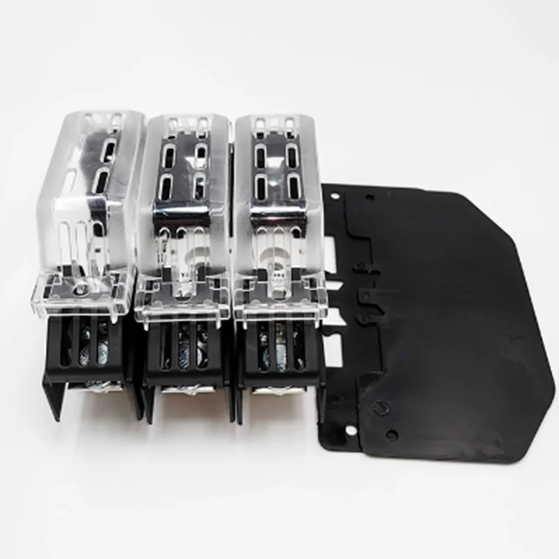 3P 4P HRC NT00/NH00 NH000 NH00C NHC00 Covered Fuse Holder NH PV DC Solar Fuse for Distribution Box Transparent Dust Cover