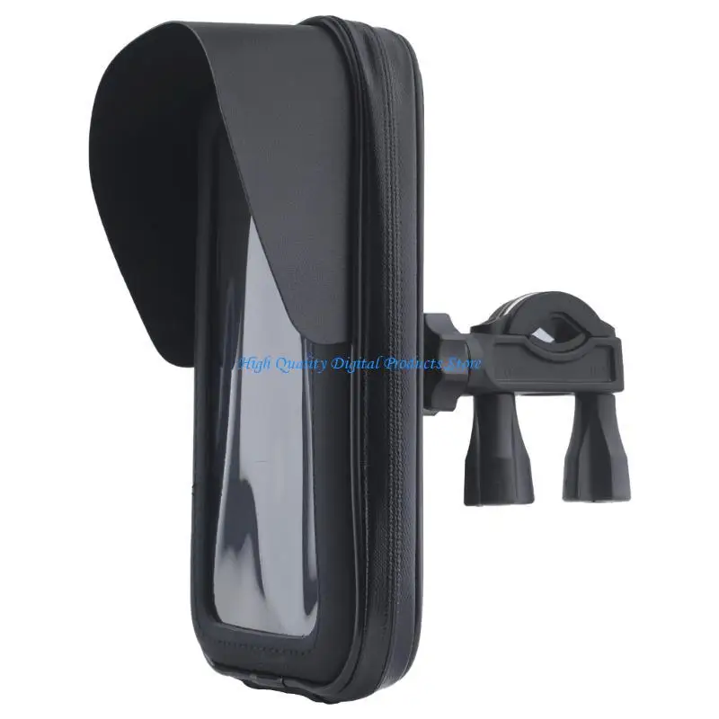 

U2JE 360 Degree Rotating Motorcycle Handlebar Phone Holder with Sunvisor Scooters Mount Holder Motorbike Cellphone Bag