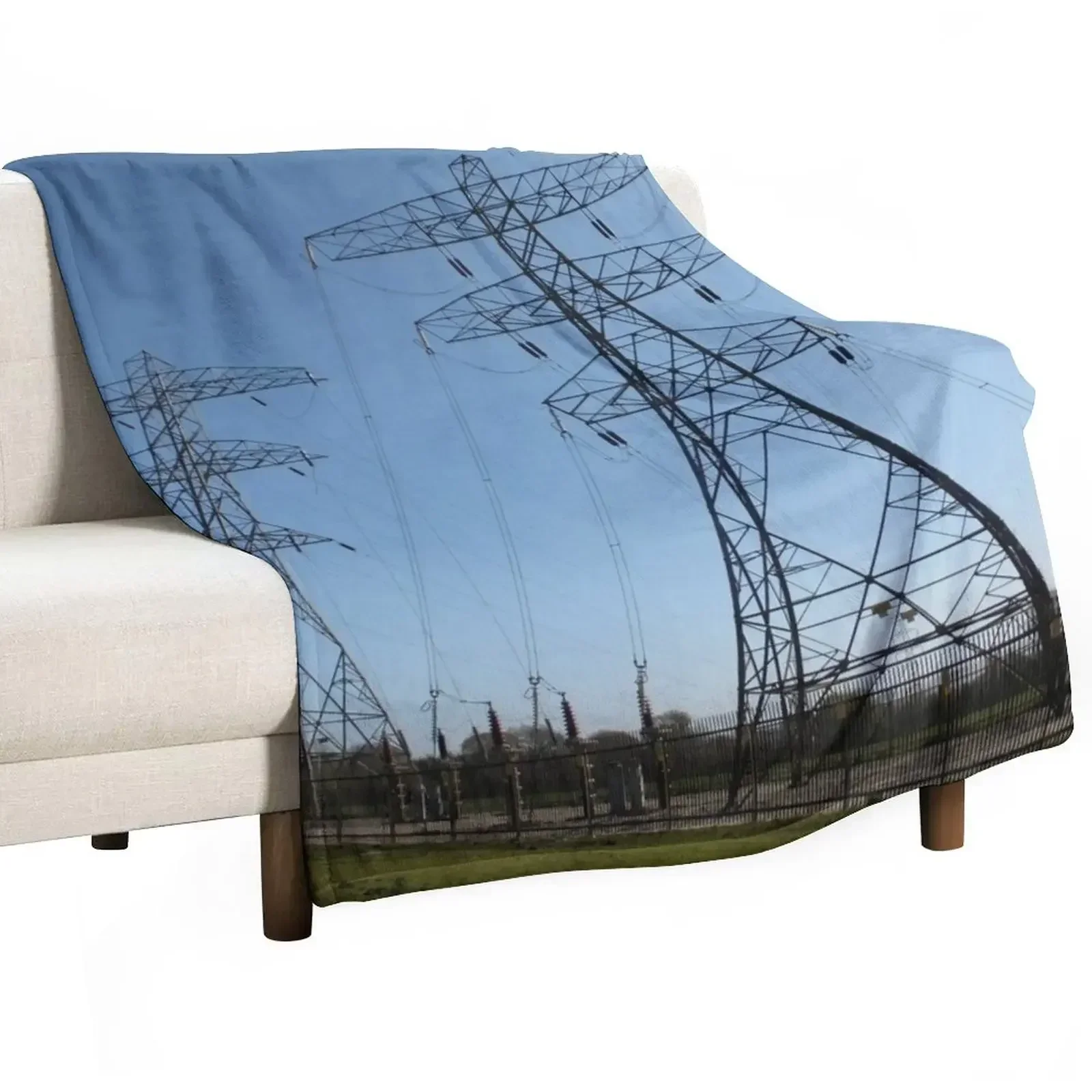 electricity pylons Throw Blanket for sofa Hairys Luxury Brand Loose Blankets