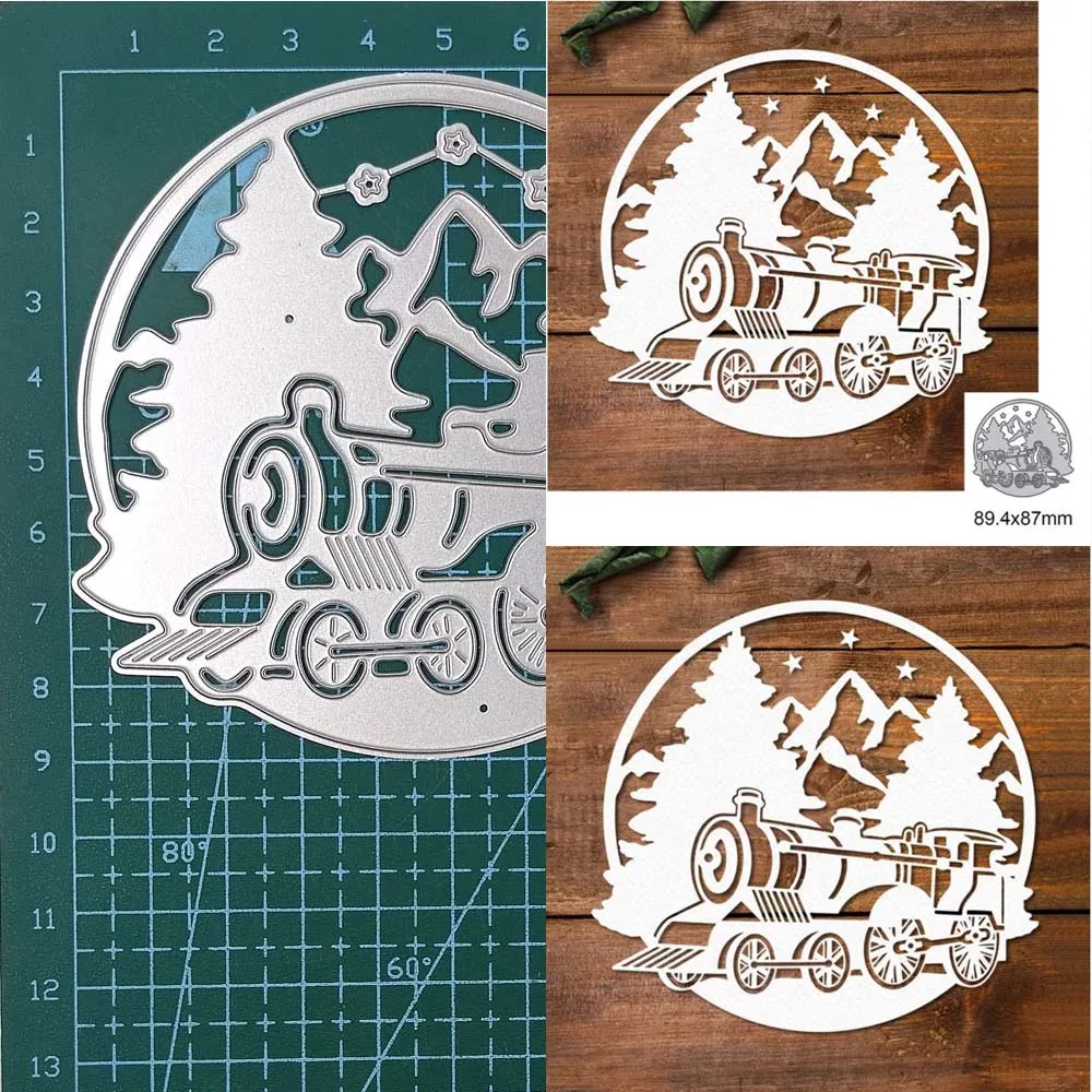 Train Mountain Christmas Tree Metal Cutting Dies DIY Scrapbook Die Paper Card Embossed Decorative Craft Cut