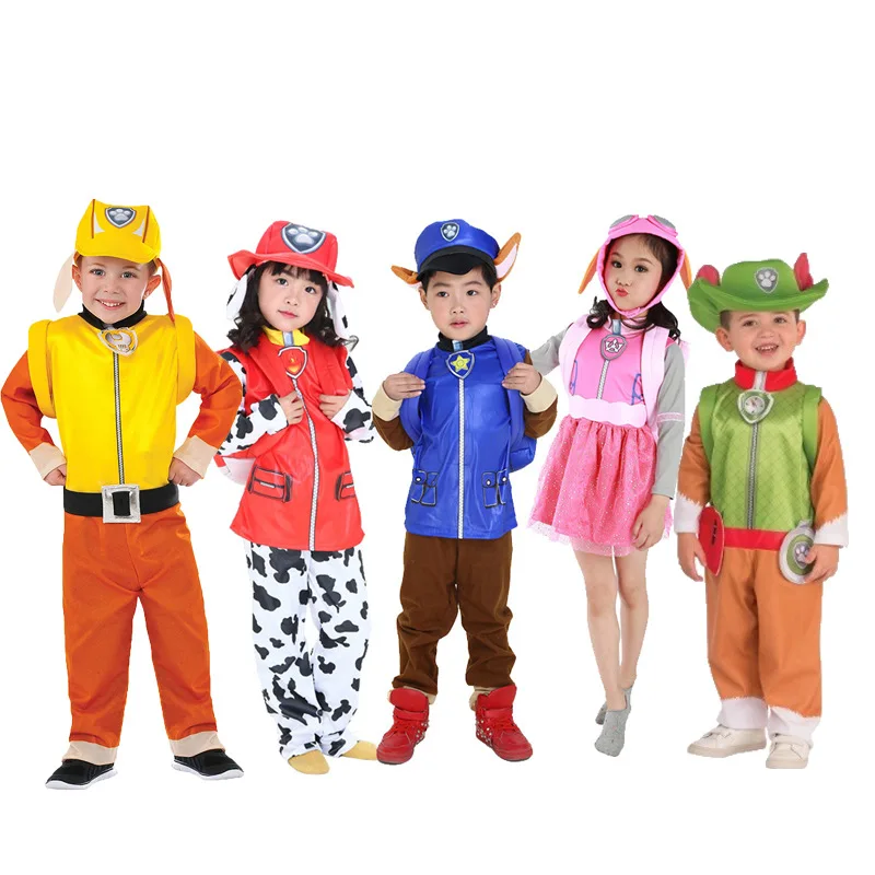 Carnevale ragazzi ragazze macerie Marshall Chase Skye top pantaloni borsa set Costume Cosplay cane bambini costumi per feste di Halloween per bambini