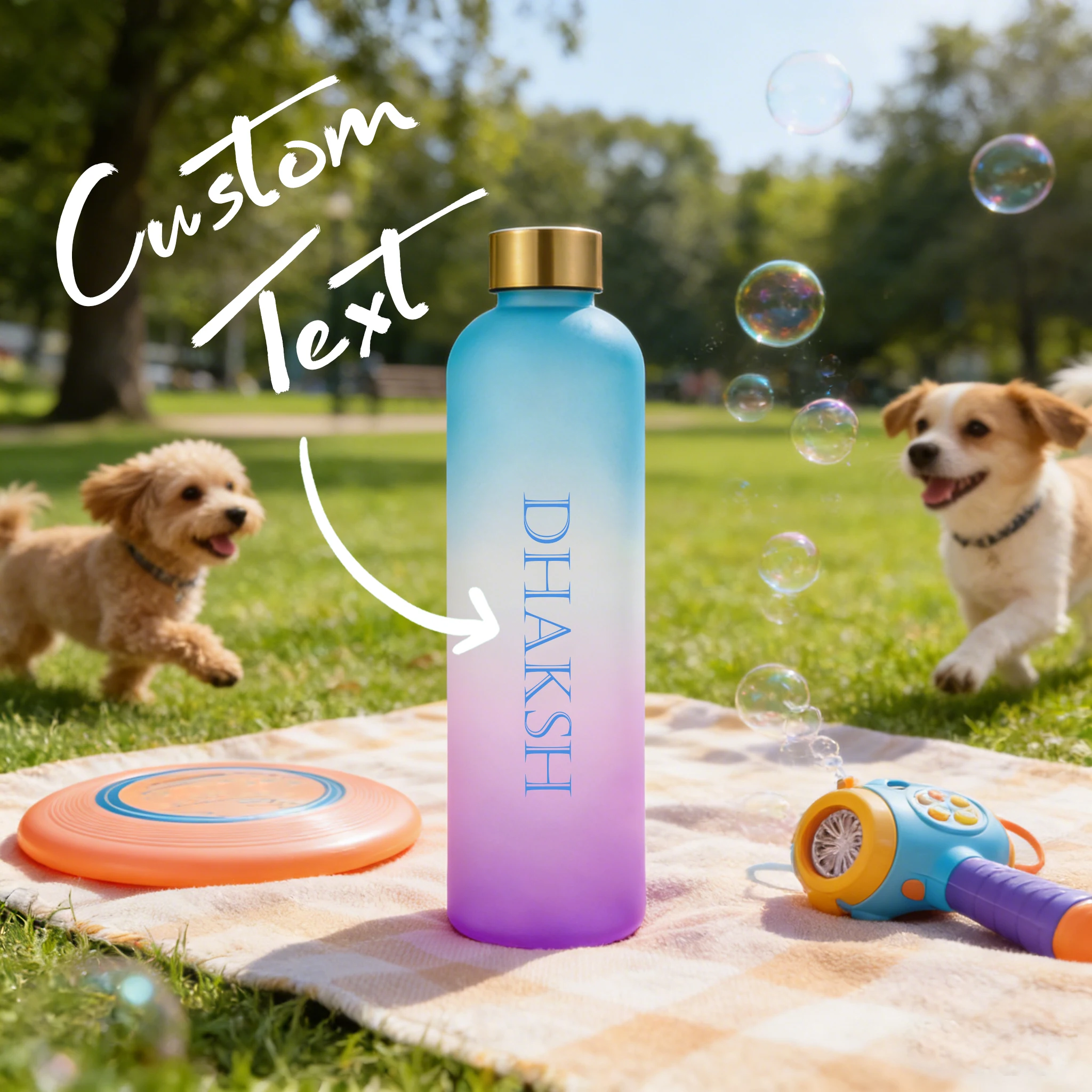 Personalized Custom Water Bottle Frosted Large Capacity Portable Bottle for Picnic Park Outdoor Sports Travel Daily Gift Use
